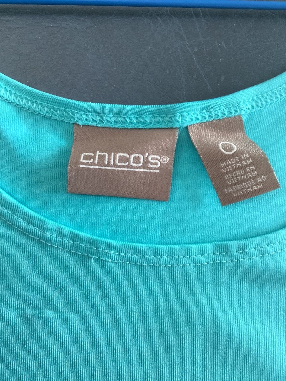 Chico’s TURQUOISE sleeveless top. Size small